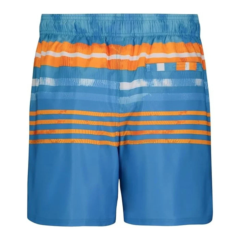 Under Armour Volley Swim Shorts Boys Medium Viral Blue Ripple Striped GBO2957